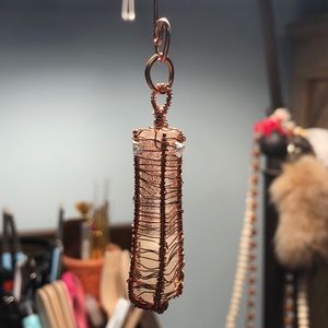 Copper wire wrapped resin pendant